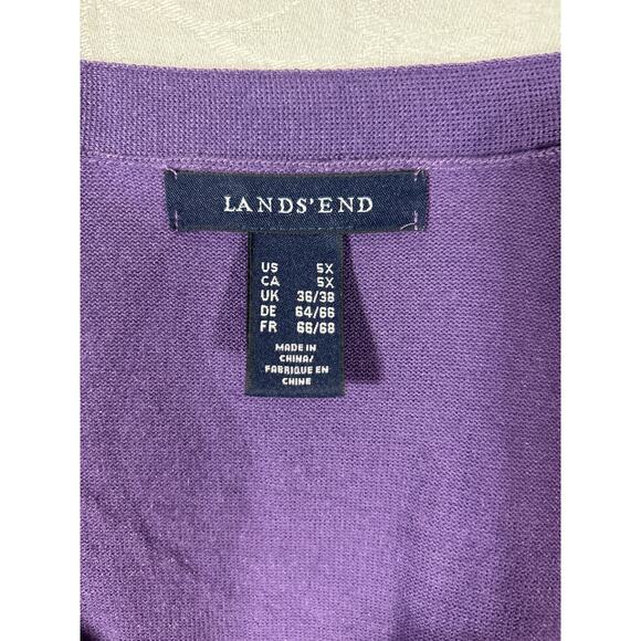 Lands End Cardigan Sweater 5X Purple Classic - Picture 5 of 7